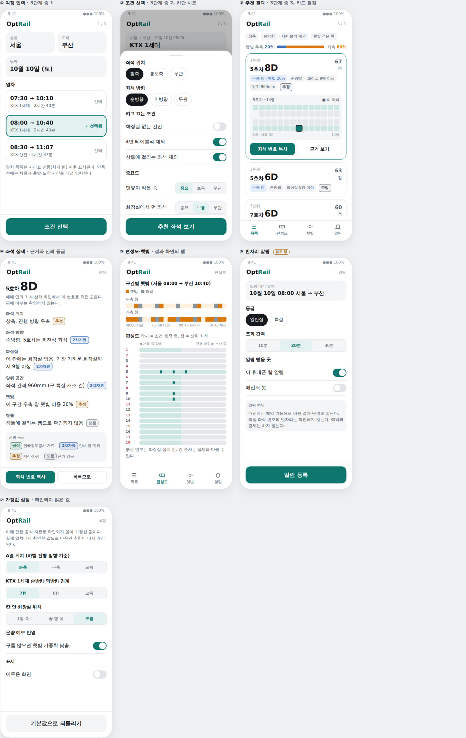 OptRail 화면 초안